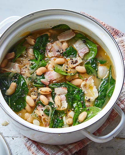 Bacon and white bean stew