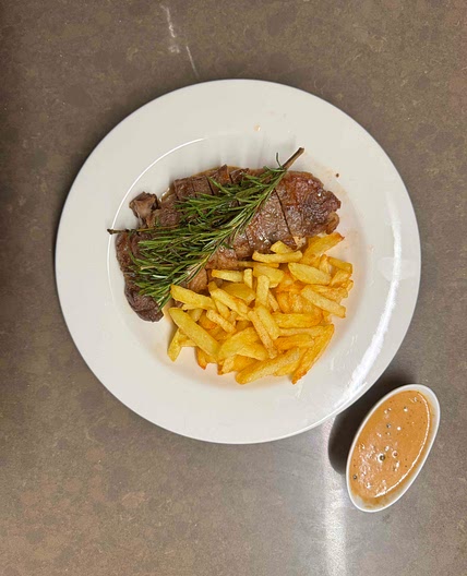 Steak Au Poivre with Home Made Fries