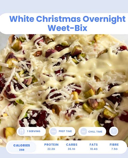White Christmas overnight weetbix 250 cal  2 serves high fibre *