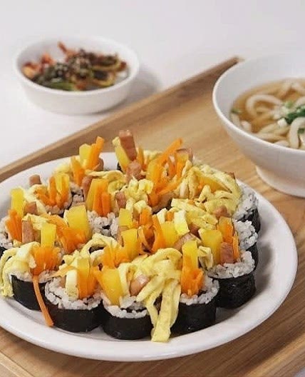 간단한 재료로 만드는 꽁지김밥 꼬마김밥 만들기