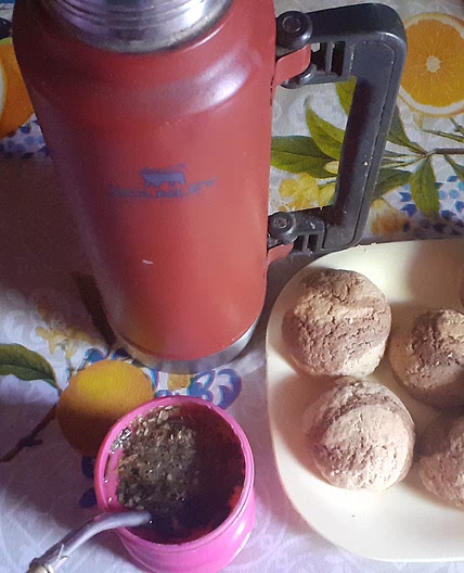Galletitas marmoladas de avena y mate.