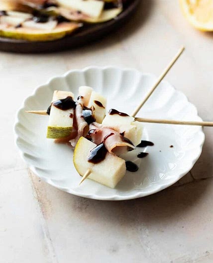 Prosciutto Pear and Manchego Appetizer