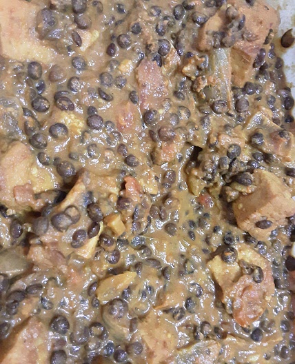 Coconut Cream Tofu and Black Lentil Curry