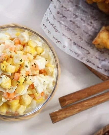 캔옥수수 요리 코울슬로 양배추 콘샐러드 만들기