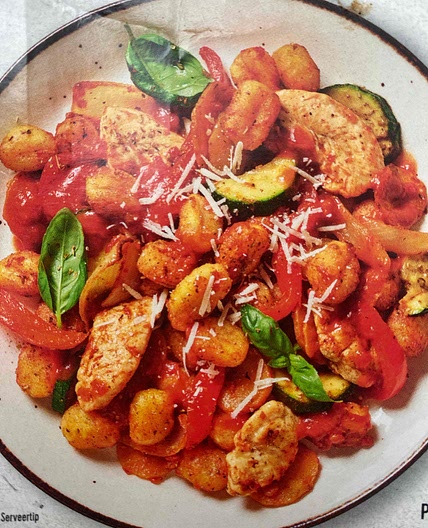 Gnocci en kip traybake