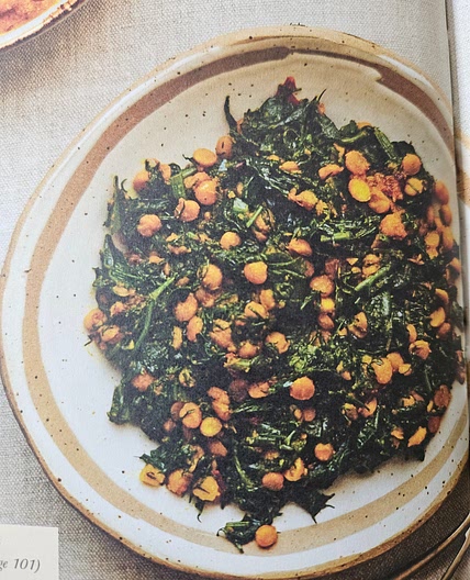 Garlic, spinach and dill dal