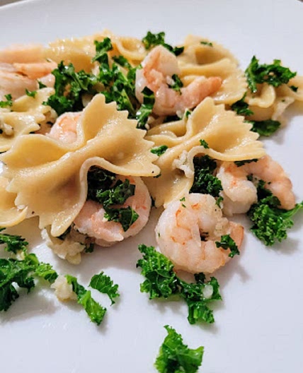 Garlic Shrimp and Farfalle