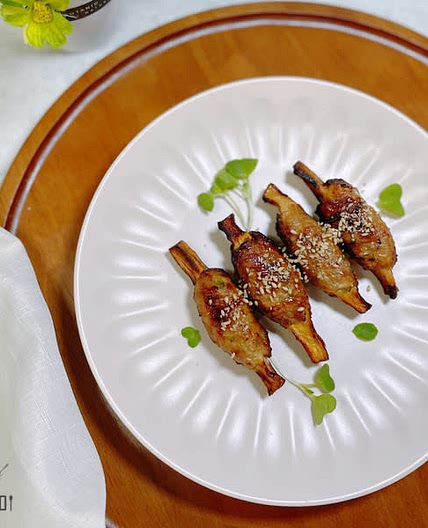 단짠 소스를 곁들여 더 맛있는 새송이 떡갈비 만들기
