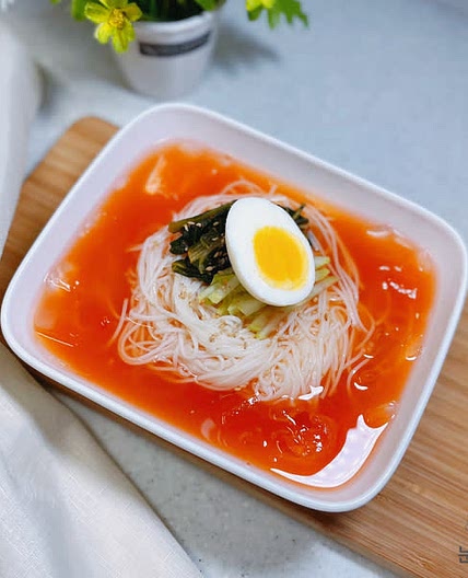 냉면 육수 활용 시원한 열무물국수 만드는법