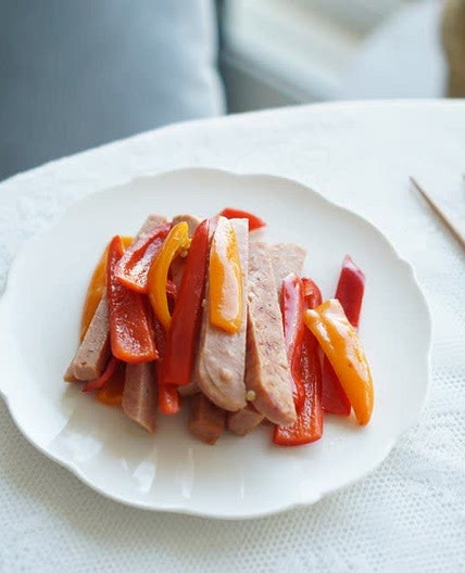 햄 파프리카 야채볶음 으로 해서 먹기