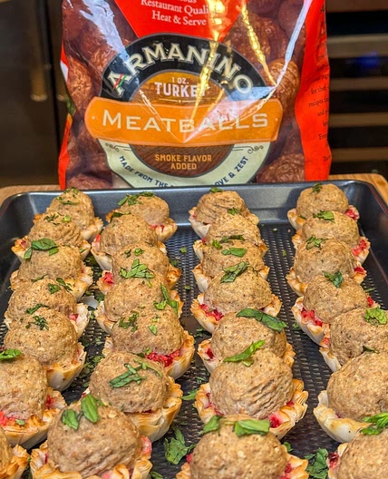 Mini Meatball Appetizers with Cranberry Pecan Relish