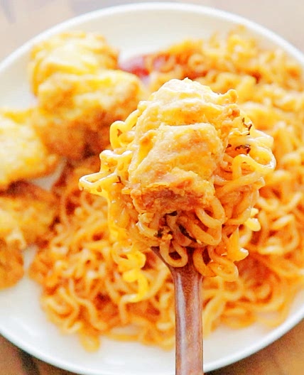 에어프라이어 치킨 불닭볶음면