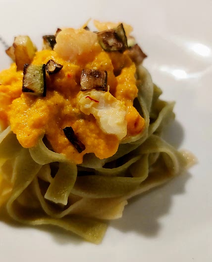 Pasta - Zucchini Flower and Saffron Cream