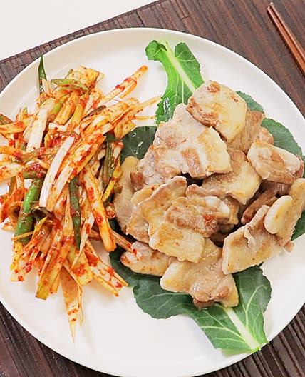 삼겹살 파채무침