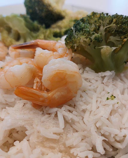 Steamed Shrimp with Basmati Rice and Broccoli