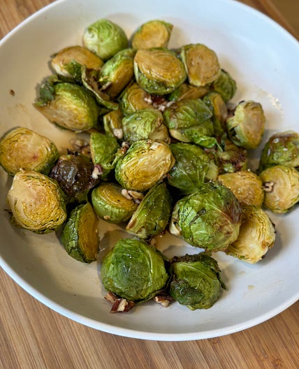 Air Fryer Maple Whiskey Brussels Sprouts