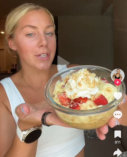 High Protein Strawberry Cheesecake