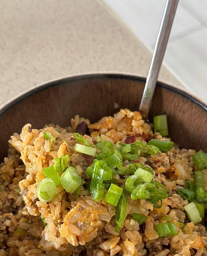 Beef Chili Rice with Green Onion