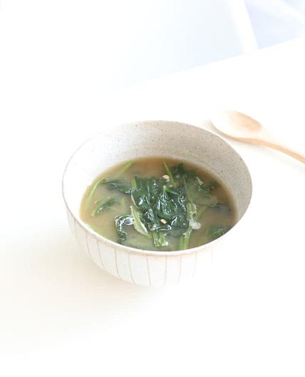 시금치된장국 끓이는법 아이국으로 좋아요