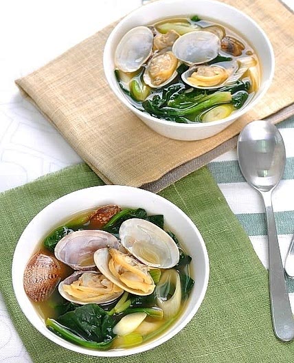 바지락시금치된장국