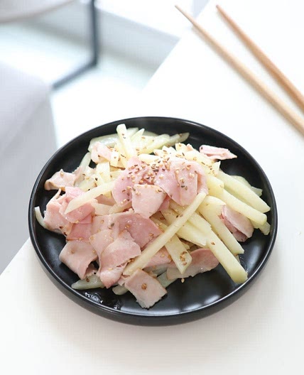감자볶음 황금레시피 베이컨 넣어서 했어요