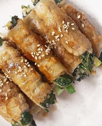 손님초대요리 대패삼겹말이 만들기