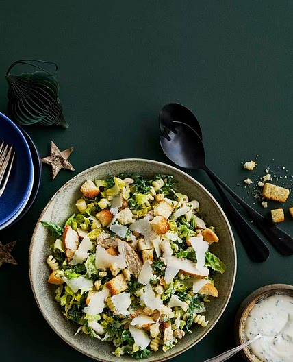 chicken and kale pasta salad