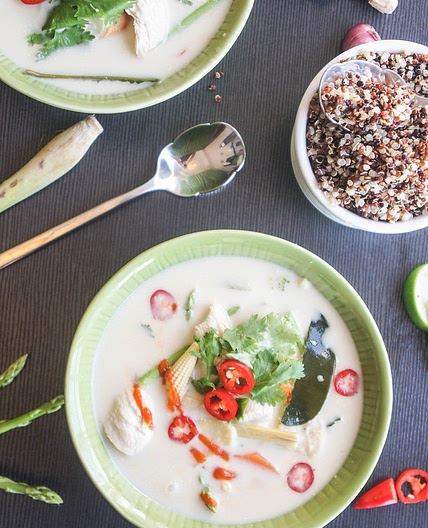 Quinoa Asparagus Tom Kha Gai (Thai Coconut Milk Soup)