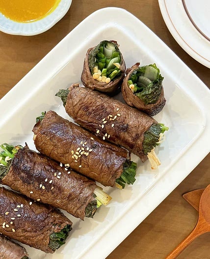 야채 고기말이 만들기