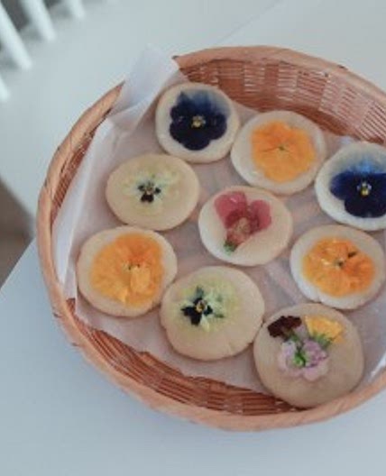 식용꽃을 이용한 화전 만들기