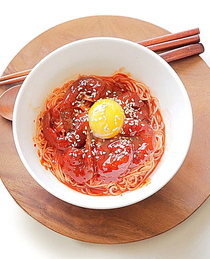 양념새우장 비빔면