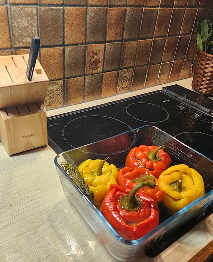 Poivrons farcis a viande et riz