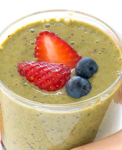 Apple, Orange, Strawberry, spinach, date smoothie