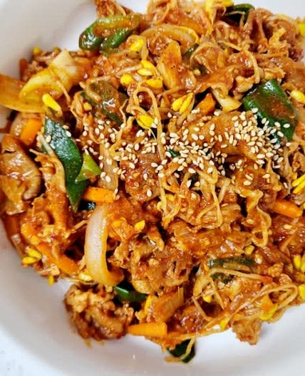 앞다리살 콩불 만들기 콩나물불고기 양념장 레시피
