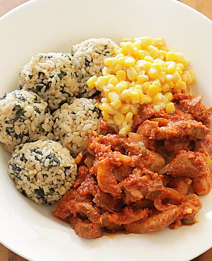 15분 매운갈비찜 콘마요 주먹밥
