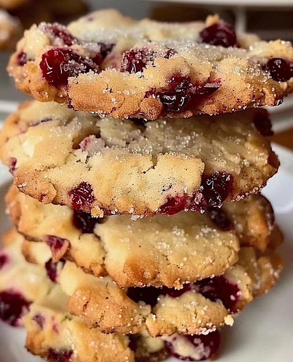 Orange and cranberry shortbread cookies