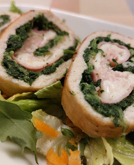 Chicken Meatloaf - Mortadella, spinach and mozzarella