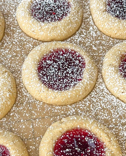 Raspberry Thumbprint Cookies 