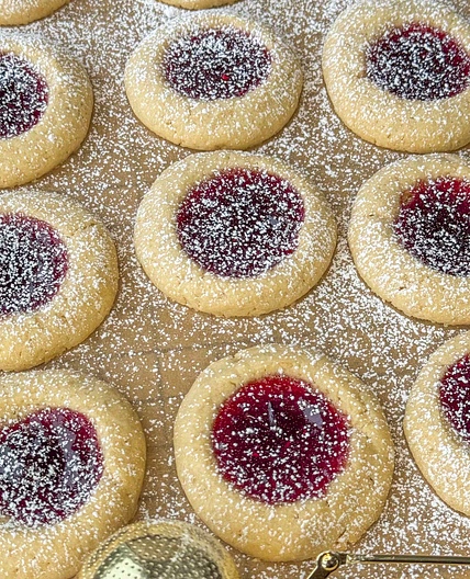 Raspberry Thumbprint Cookies 