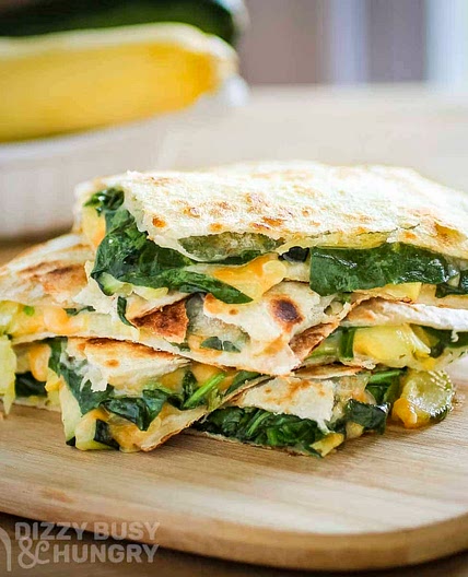 Easy Zucchini Quesadillas With Spinach