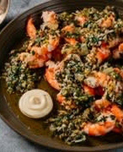 Prawns with tartare vinaigrette