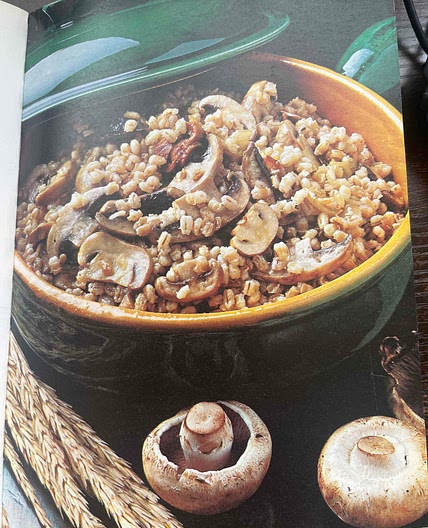 Old Schwartz recipe barley, mushroom and liver casserole 