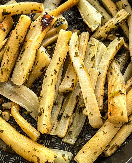 Buttery Black Salsify Root (pan roasted)