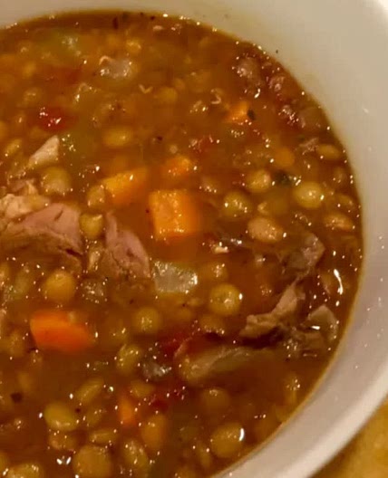 Crock pot lamb and lentil soup