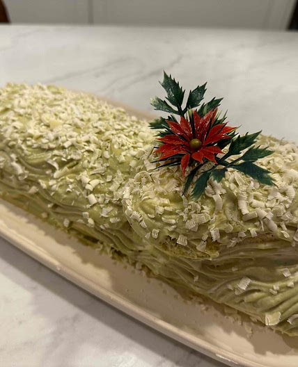 Bûche à la crème de pistache 