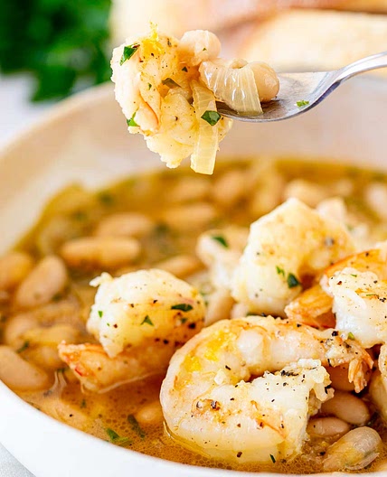 Lemony Shrimp and Bean Stew