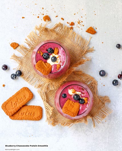 Blueberry Cheesecake Protein Smoothie