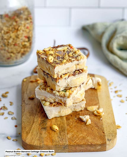 Peanut Butter Banana Cottage Cheese Bark