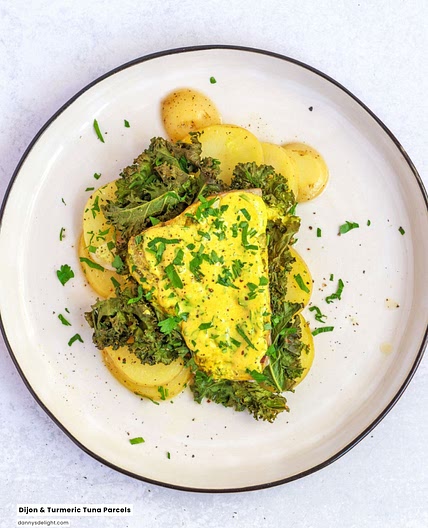 Dijon and Turmeric Tuna Parcels