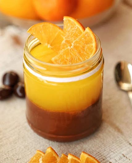 GELATINA DE NARANJA Y CREMOSO DE CHOCOLATE 🍊🍫